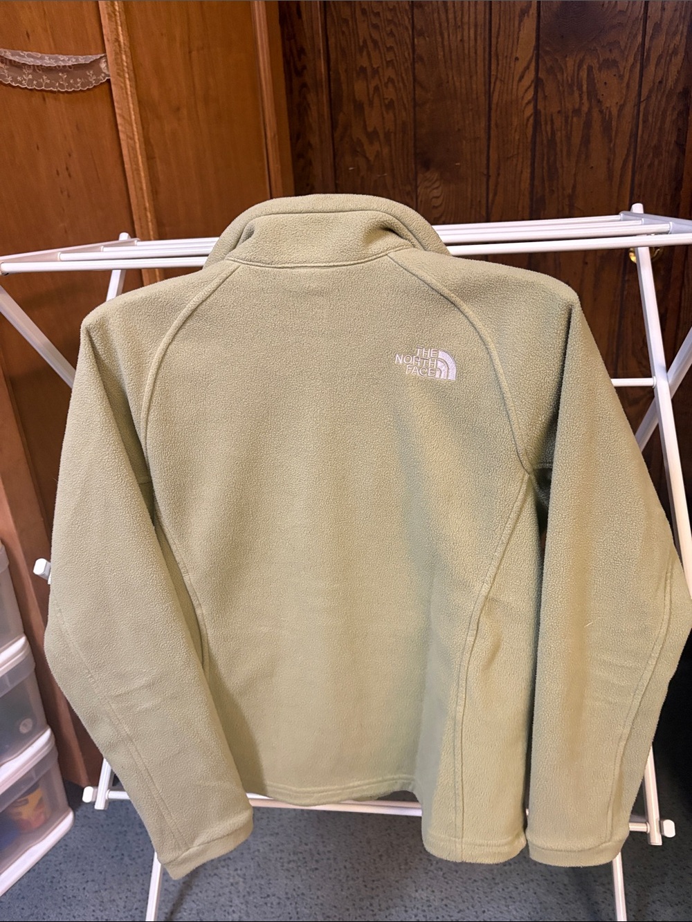 The North Face Women's Sage Green Teddy Fleece Jacket - Picture 2 of 6